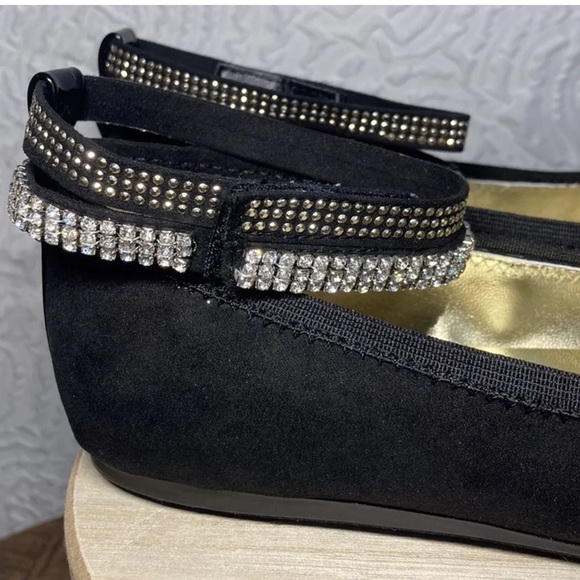 STUART Weitzman Girls Fannie Glow Rhinestone Designer Dress Flats Shoes, Size 2 - Picture 7 of 15